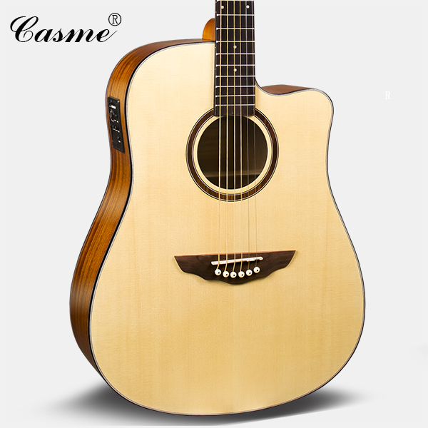 卡斯摩casme 民谣吉他单板吉他 木吉他 电箱吉他 缺角面单吉他