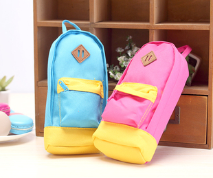 新款猪鼻子小书包造型加厚帆布笔袋男女学生铅笔文具收纳包包邮