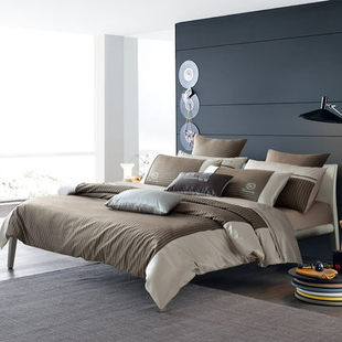 上仁全新美式现代家居风男士精英白领商务六件套单身公寓床上用品