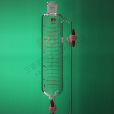 三爱思恒压分液漏斗500ml/24*24具双四氟活塞阀门厚料带刻度需订