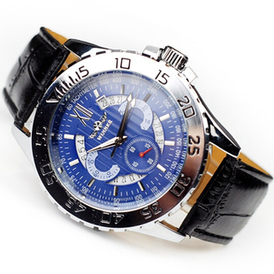 豪华品牌的优胜者手风机械表全自动皮带日期星期日历男士军用手表