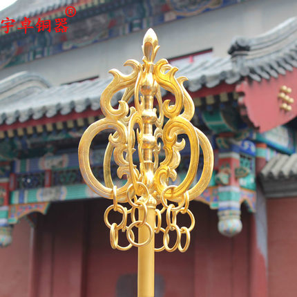 地藏王禅杖佛教用品佛具 摆件地藏王地藏菩萨像法器锡杖禅杖摆件_不
