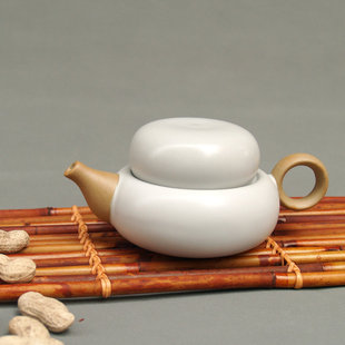 汉陶张生 汝窑月白棋定快客杯 一壶一杯办公旅行功夫茶具木盒精装