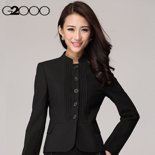 g2000西服正品 2015新款女士职业中山装气质西装立领套装女春夏款