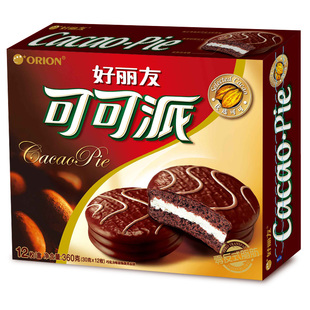【天猫超市】好丽友 可可派 巧克力味涂饰蛋类芯饼 12枚/盒