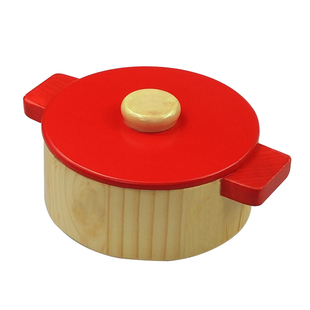 儿童玩具 实木制宝宝厨房过家家双耳锅玩具 炒锅儿童玩具 煮锅 单个