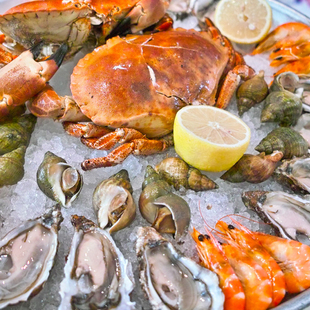 红海湾进口冰冻海鲜礼盒大礼包鱼虾蟹贝组合装588元