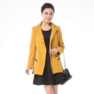 女装显瘦通勤y15cw3733 娅格2015春夏新款女士外套纯色外套女装