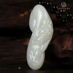 (已结缘)马学武白玉城和田玉羊脂白玉籽料把件 龙腾九霄 bj0004