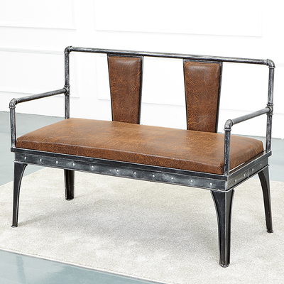 美式loft实木三人沙发 做旧设计沙发组合椅子铁艺复古实木沙发椅