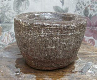 古玩杂项*石器*老石头*以前捣蒜用的小石碗458